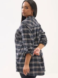 Yours Curve - Geruit boyfriend-overhemd