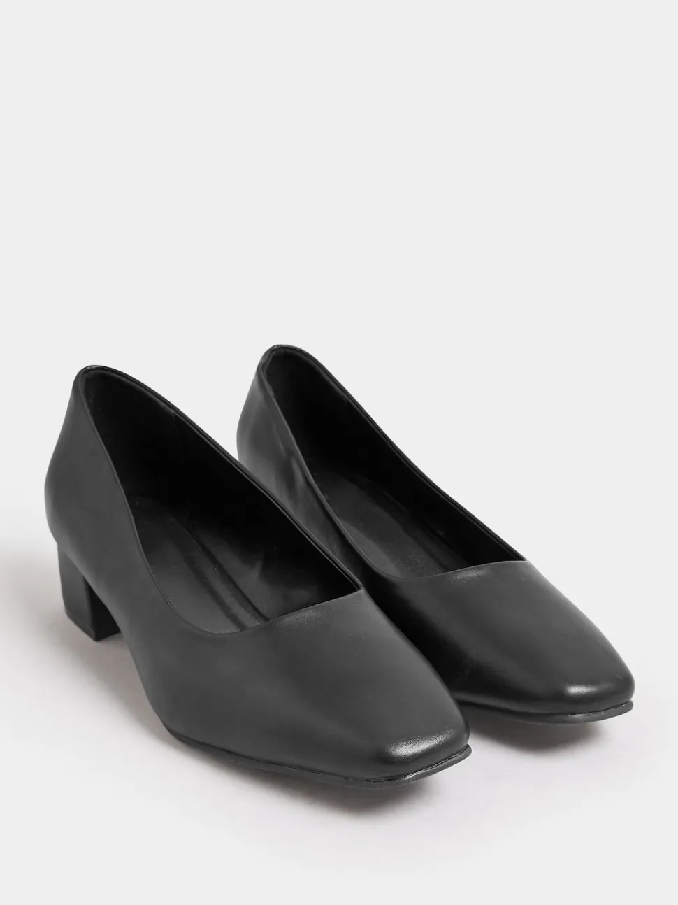 Yours Curve - Imitatieleren pumps met blokhak in extra wijde EEE-pasvorm