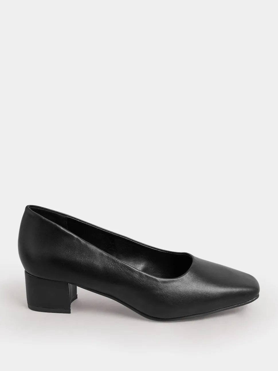 Yours Curve - Imitatieleren pumps met blokhak in extra wijde EEE-pasvorm