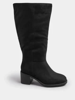 Yours Curve Block Heel Knee High Boots