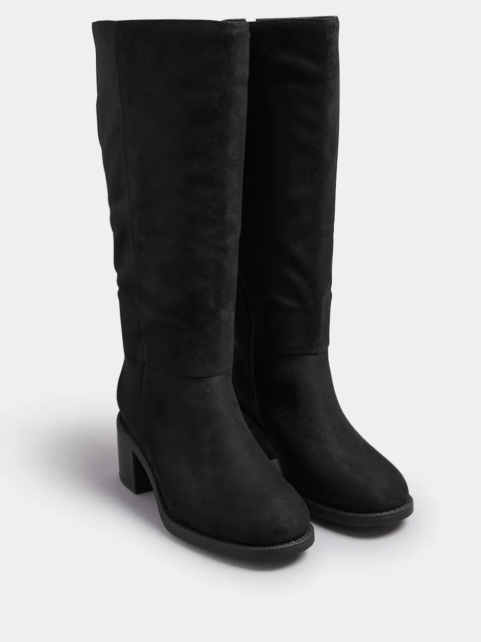 Yours Curve Block Heel Knee High Boots