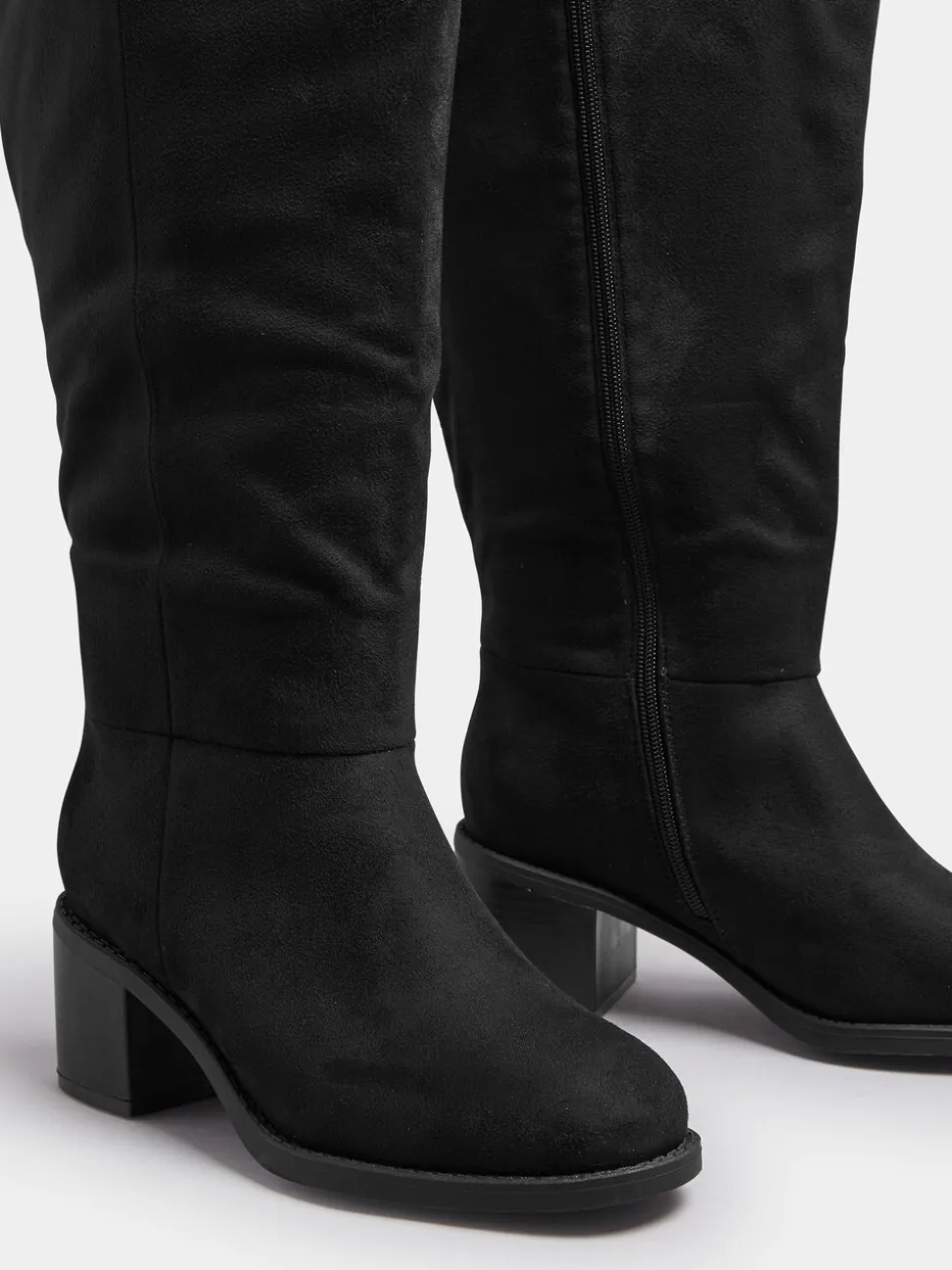Yours Curve Block Heel Knee High Boots