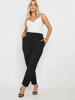 Yours Curve broek met taillerende taille en toelopende pijpen