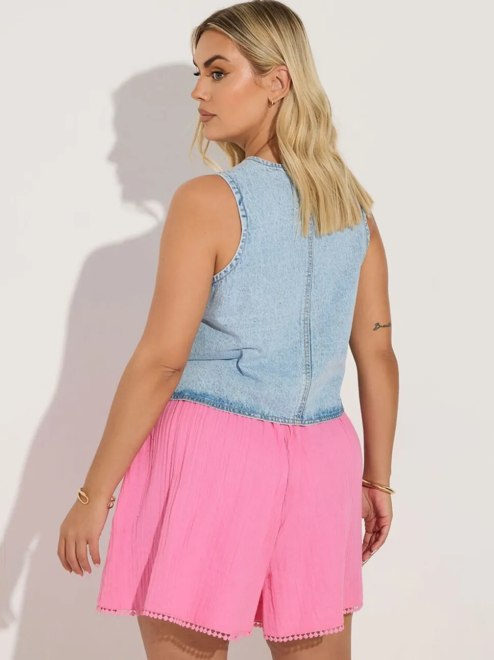 Yours Curve Double Gauze Flippy 100% Cotton Shorts