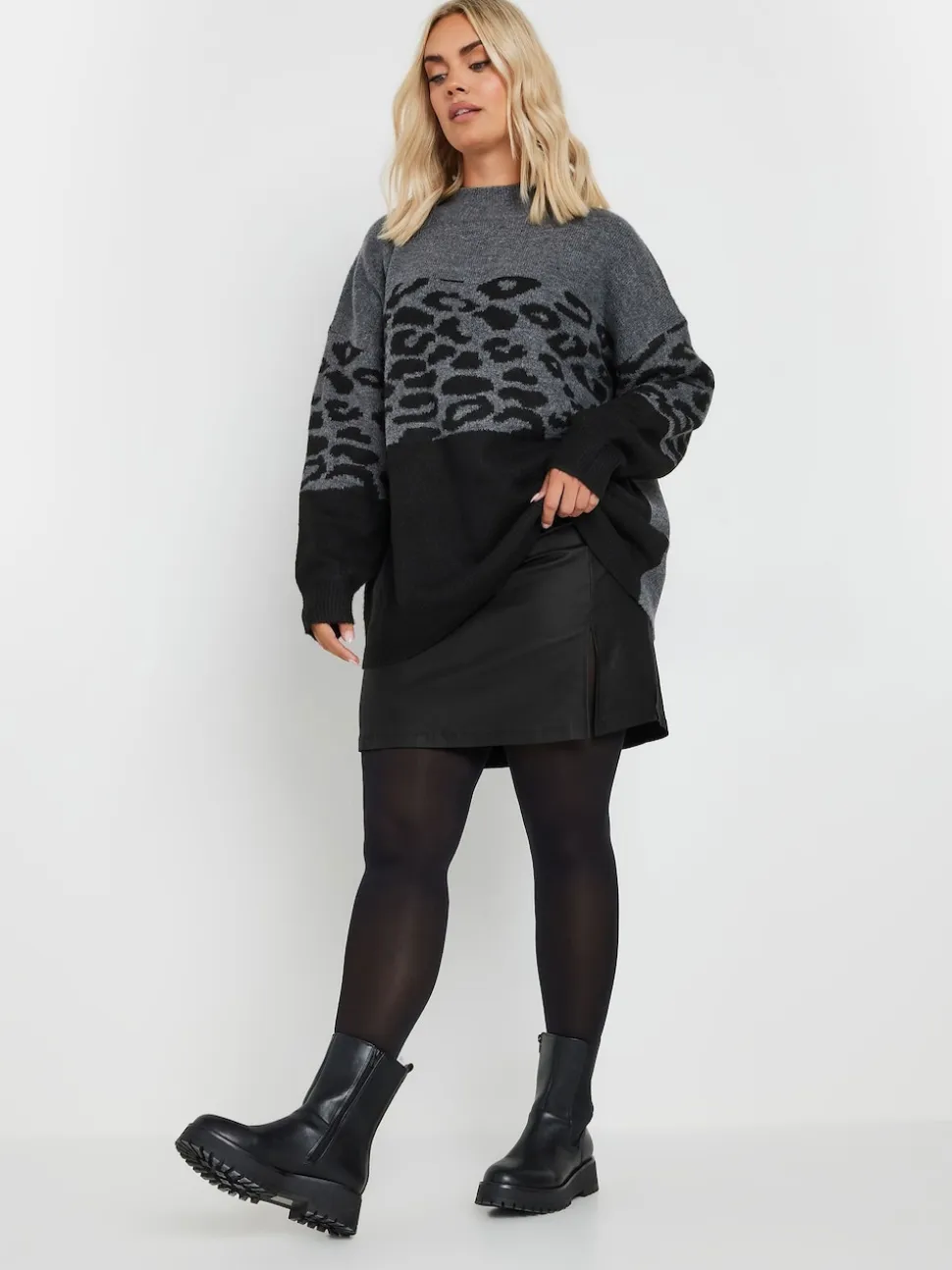 Yours Curve gecoate minirok met split