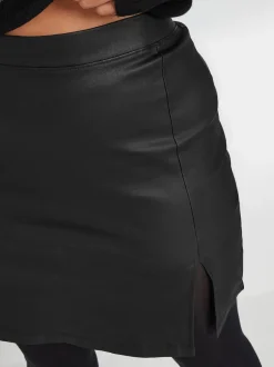 Yours Curve gecoate minirok met split