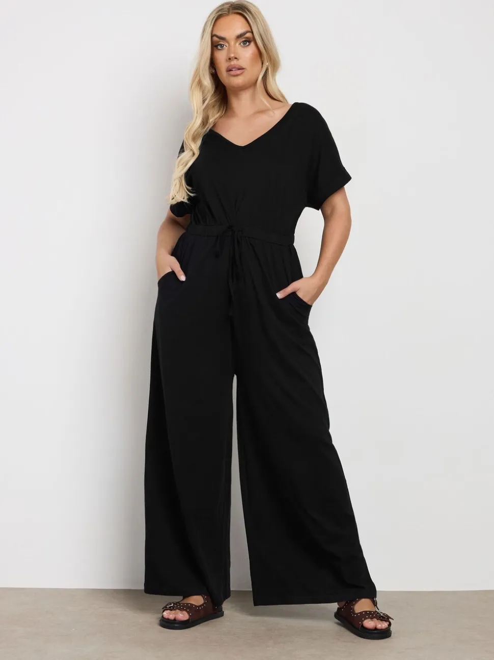 Yours Curve jumpsuit van 100% katoen