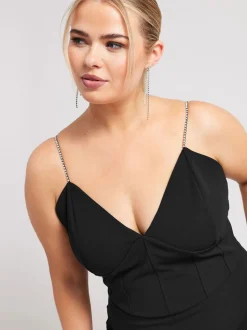 Yours Curve LONDON Diamante Corset Jumpsuit