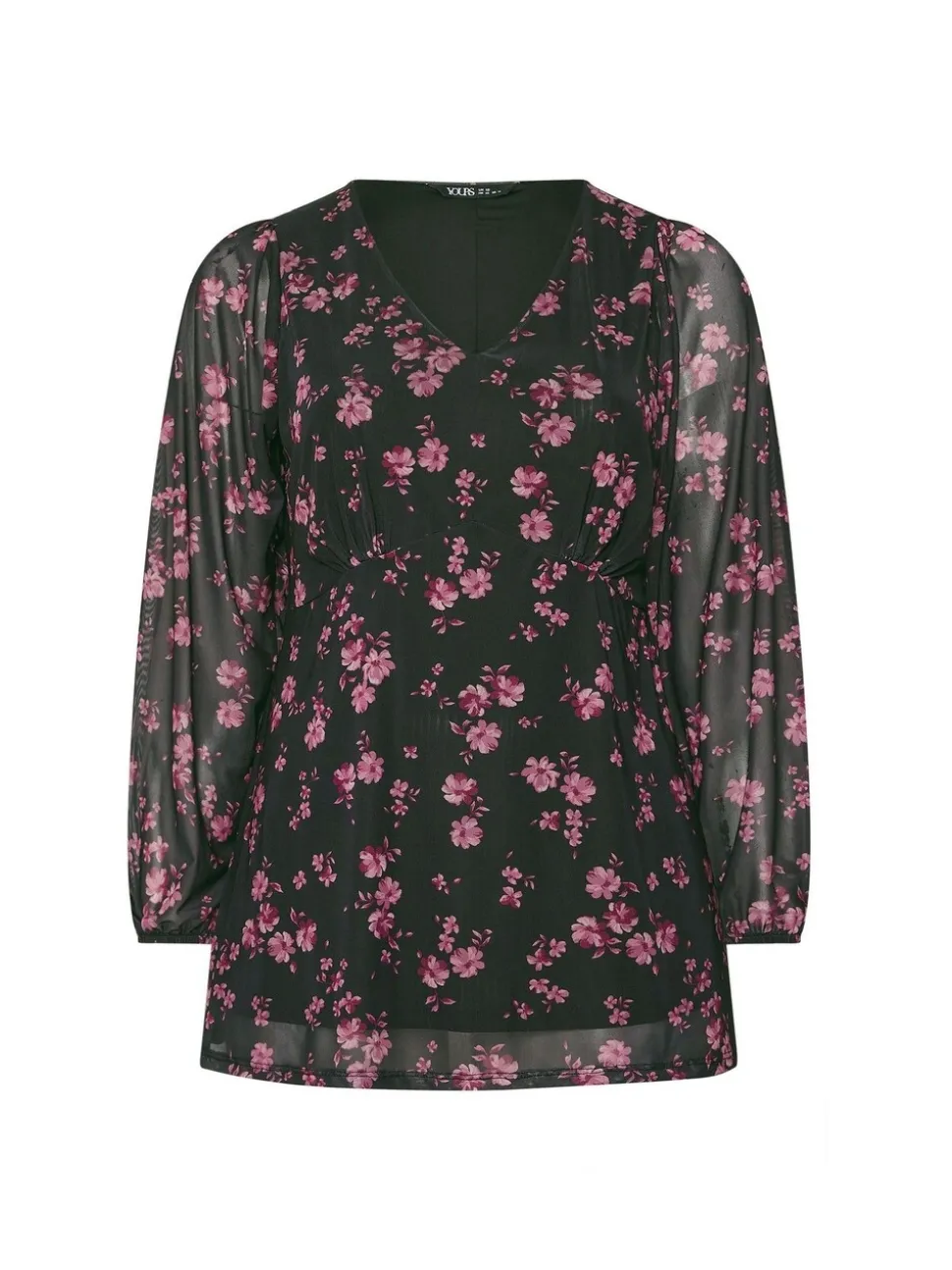 Yours Curve Mesh A Line Balloon Blouse