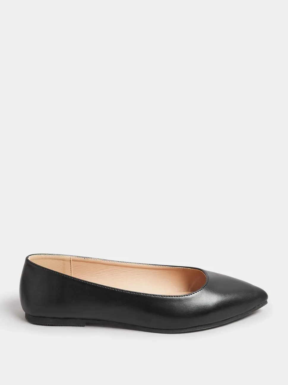Yours Curve platte schoenen van imitatieleer met puntige neus en extra wijde pasvorm
