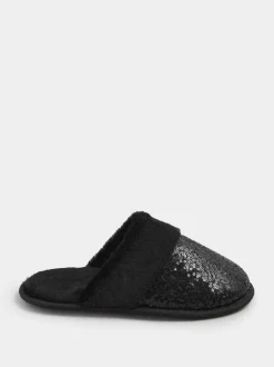 Yours Curve Sequin Slippers