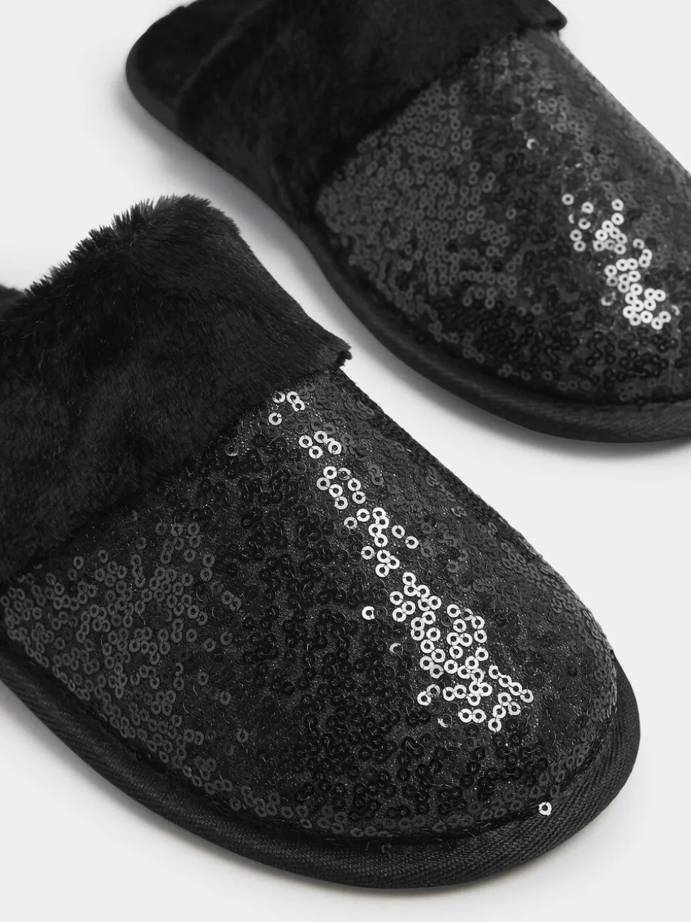 Yours Curve Sequin Slippers