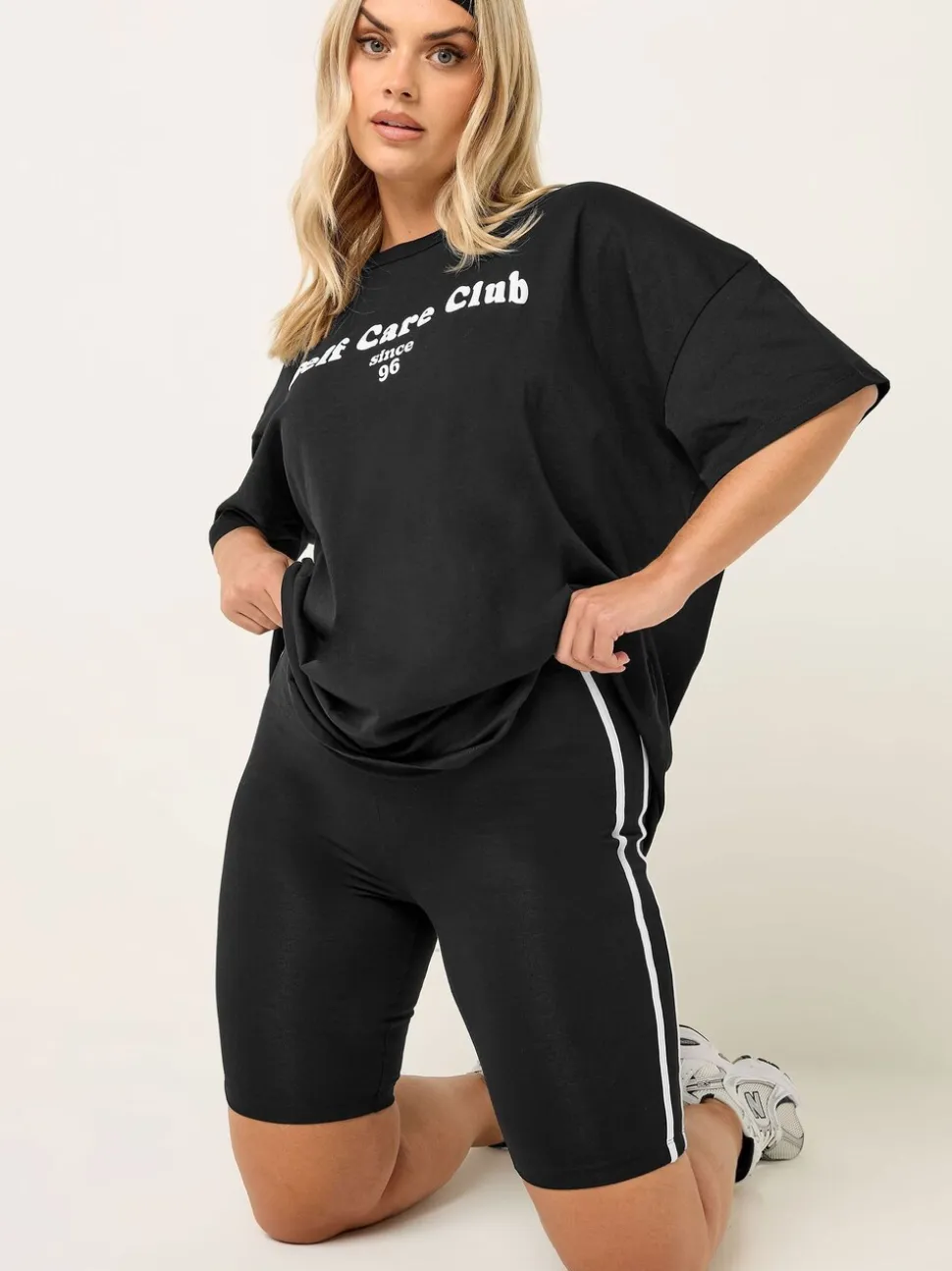Yours Curve Side Stripe Shorts