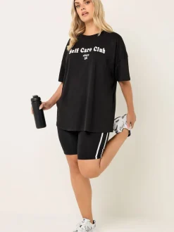 Yours Curve Side Stripe Shorts