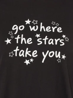 Yours Curve Stars Take You Long Sleeve Pyjamas and Tops Set