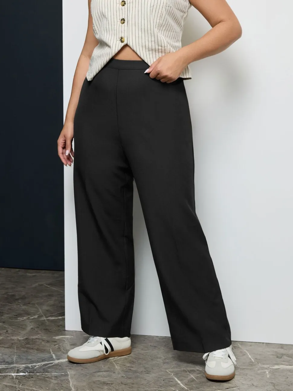 Yours Curve stretchbroek met elastische taille en rechte pijpen