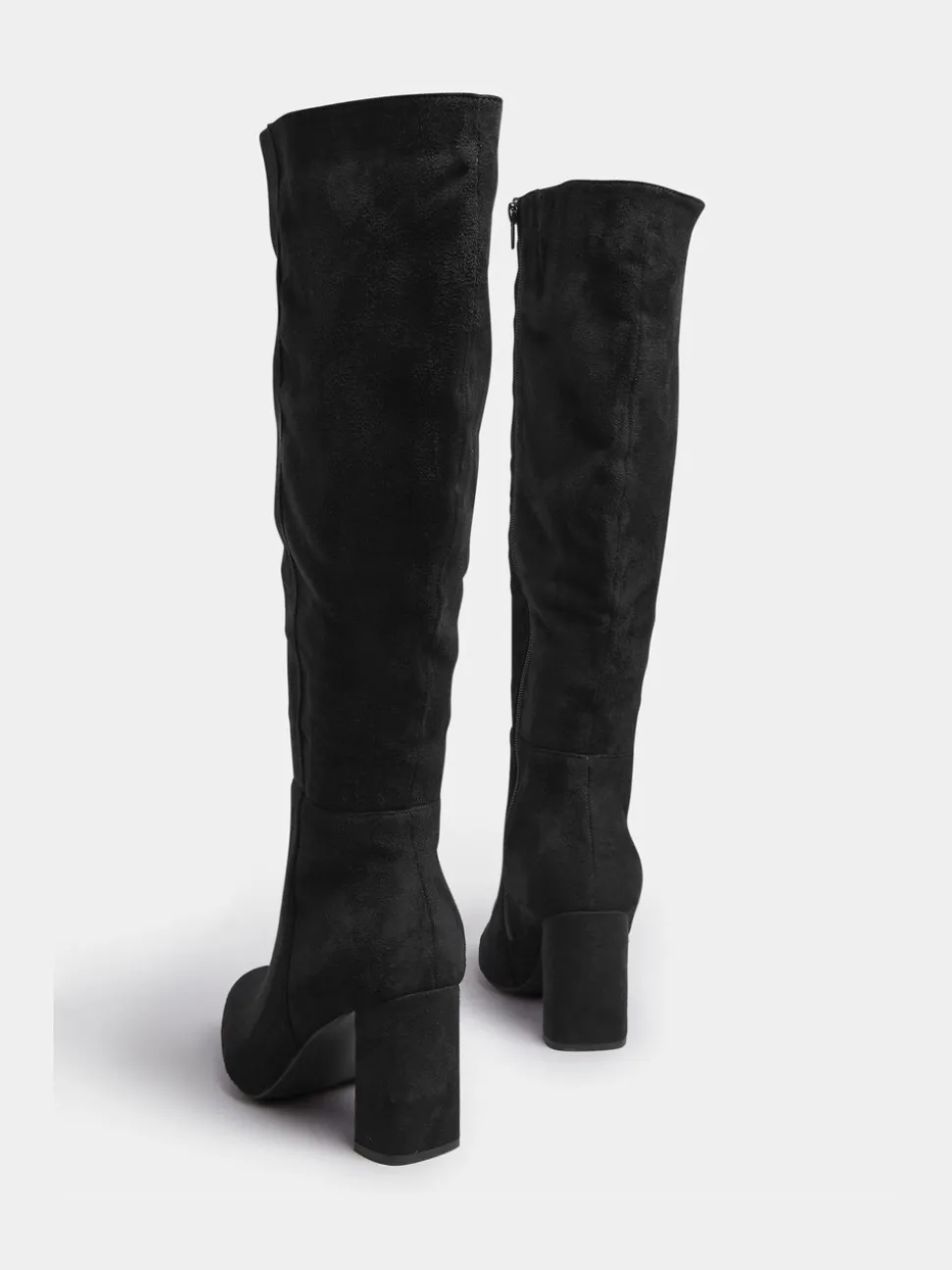 Yours Curve Wide Fit Heeled Micro Knee High Boots