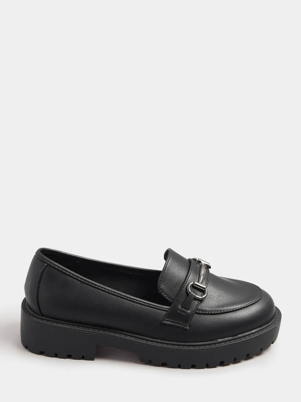 Yours Curve Wide Fit Metal Detail Loafers