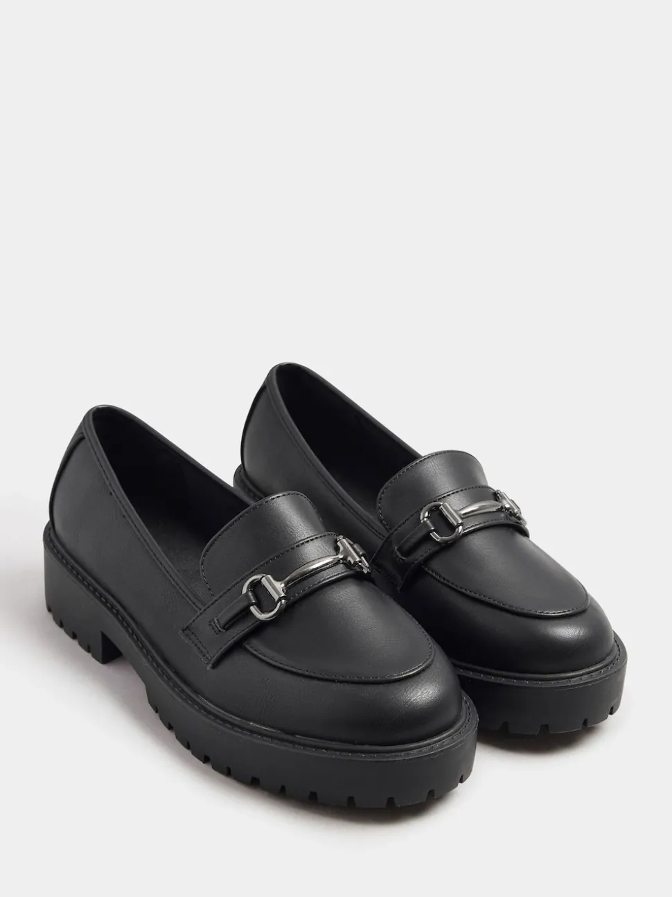 Yours Curve Wide Fit Metal Detail Loafers