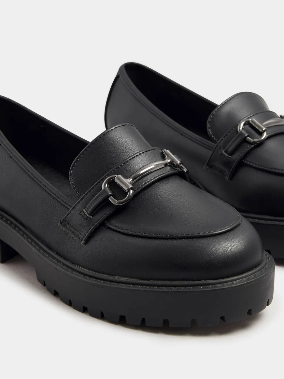 Yours Curve Wide Fit Metal Detail Loafers