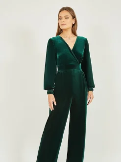 Yumi - Fluwelen jumpsuit met lange mouwen