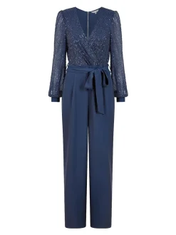 Yumi - Jumpsuit met lovertjes en lange mouwen