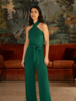 Yumi Cross Over Halter Neck Jumpsuit