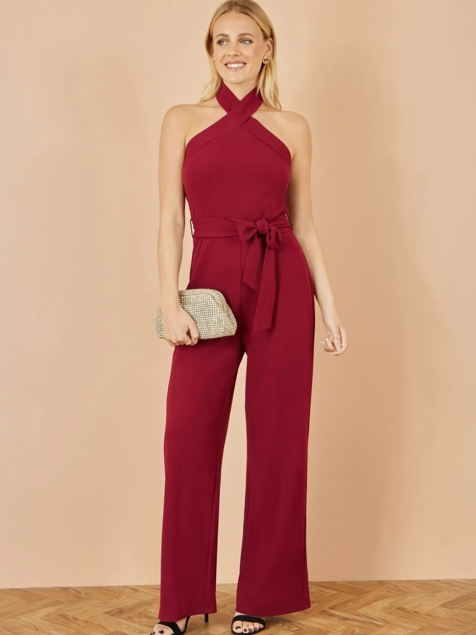 Yumi Cross Over Halter Neck Jumpsuit