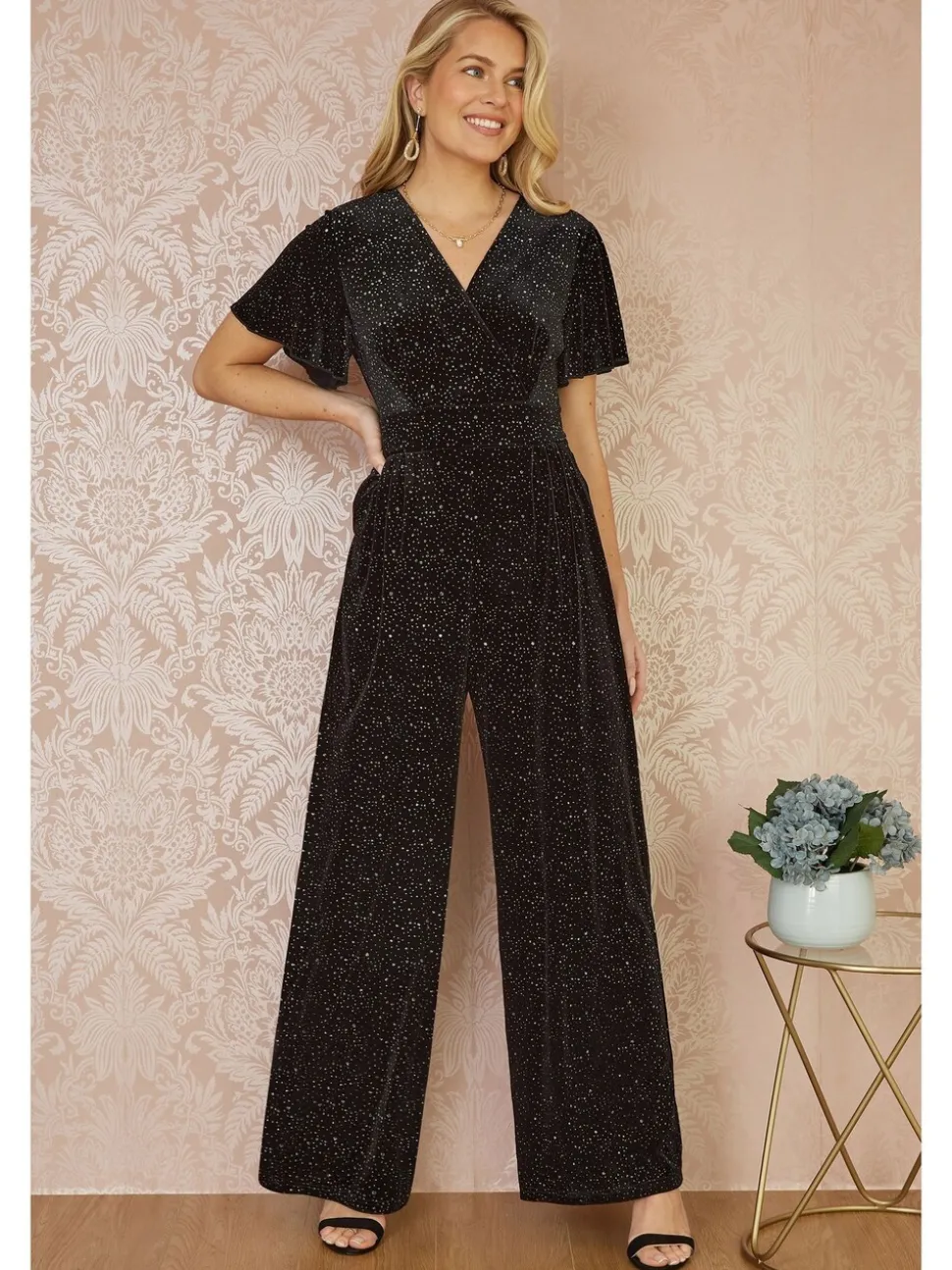 Yumi fluwelen jumpsuit met glitters