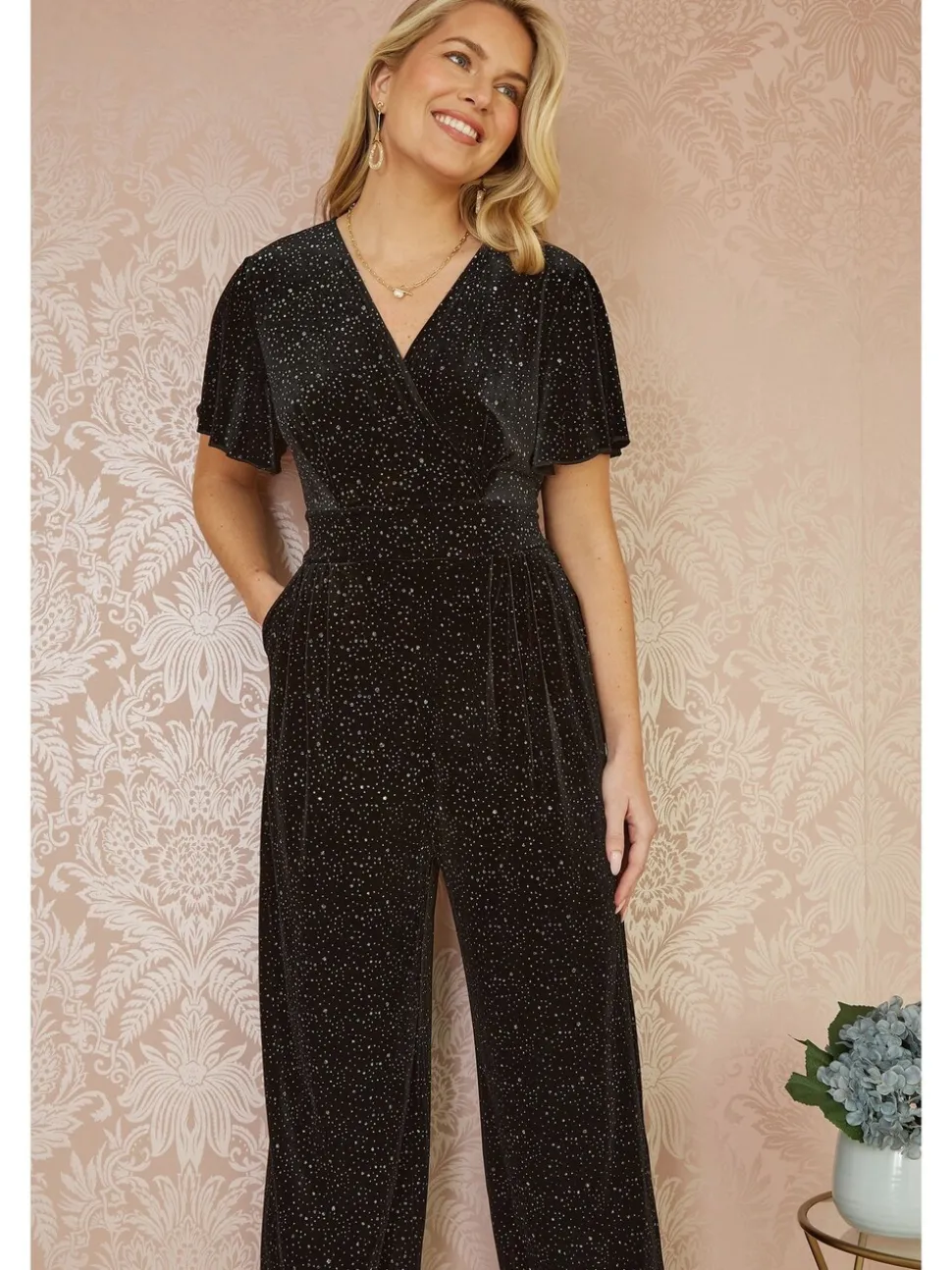 Yumi fluwelen jumpsuit met glitters