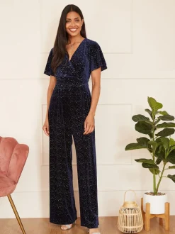 Yumi fluwelen jumpsuit met glitters