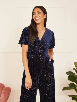 Yumi fluwelen jumpsuit met glitters