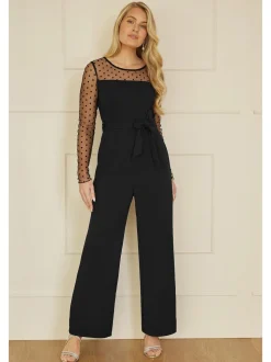 Yumi jumpsuit met stippen van stretch gaas