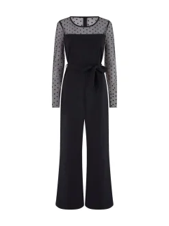 Yumi jumpsuit met stippen van stretch gaas