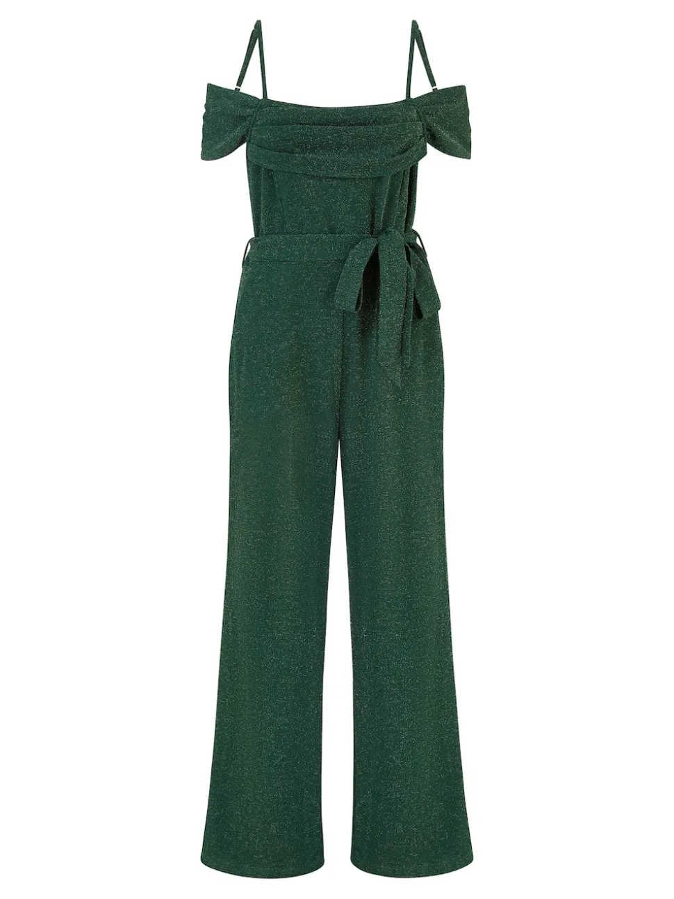 Yumi stretchy Bardot-jumpsuit met glitters