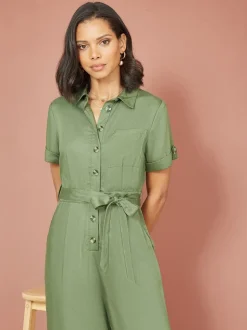 Yumi Twill Viscose Utility Jumpsuit