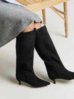 Zacht zwart - Simply Be Kitten Heel Straight Leg Boots