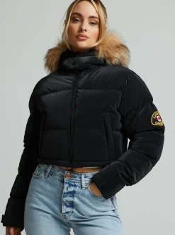 Zavetti Canada Womens Bellucci 2.0 Crop Puffer Black Jacket