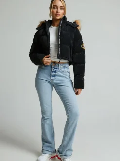 Zavetti Canada Womens Bellucci 2.0 Crop Puffer Black Jacket