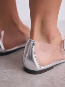 Zilver - Forever Comfort® Mary Jane-schoenen van vinyl met ronde neus
