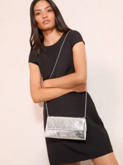 Zilver - Friends Like These Gold Foldover Clutch Bag