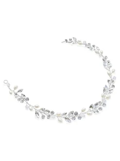 Zilver - Ivory & Co bohemia haarband met kristallen en parels