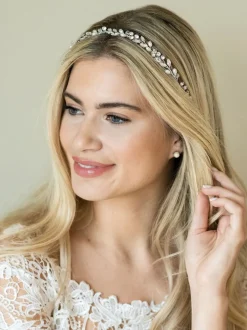 Zilver - Ivory & Co bohemia haarband met kristallen en parels