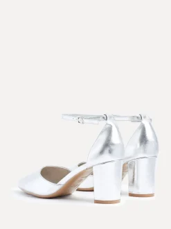 Zilver - Linzi Davina pumps met blokhak en dichte hiel