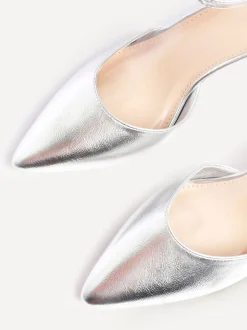 Zilver - Linzi Leona pumps met blokhak en dichte hiel