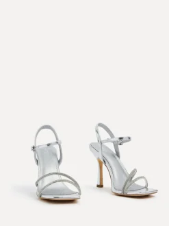 Zilver - Linzi Mesmerize Diamanté Embellished Strappy Heel