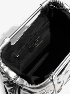 Zilver - Weave Grab Handle Clutch Bag