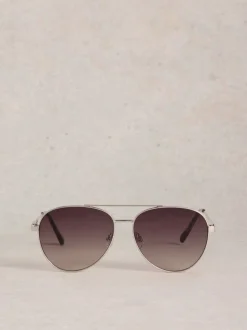 Zilver - White Stuff Aviator Style Glasses
