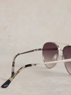 Zilver - White Stuff Aviator Style Glasses