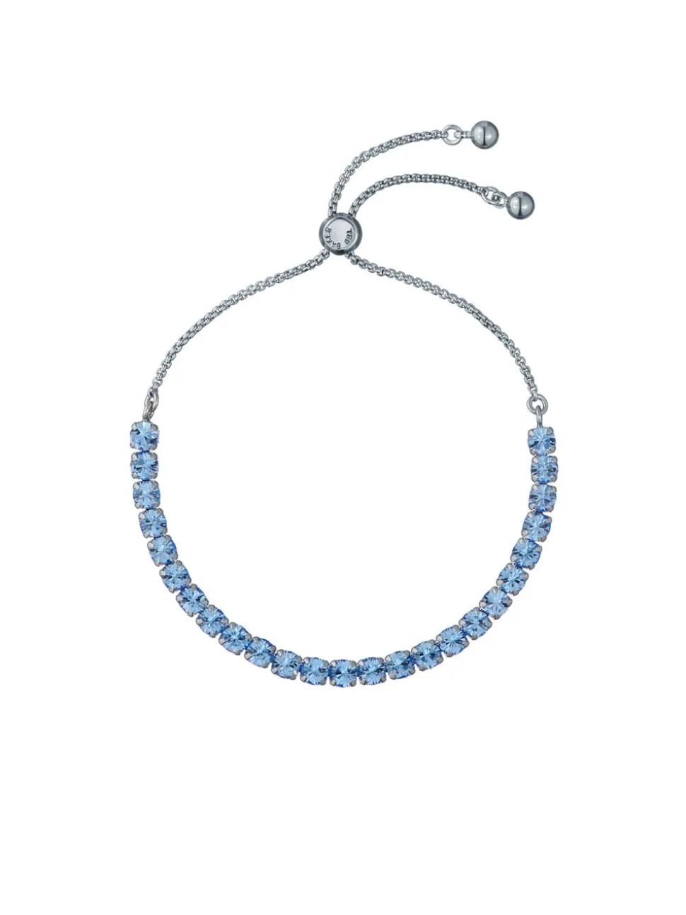 Zilver/blauw - Ted Baker Tone Melrah: Iconische kristallen schuifarmband, heldere kristallen